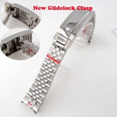 Correa de reloj Jubilee de acero inoxidable 316L de 20 mm de ancho con cierre de planeador Foto 1 de 4