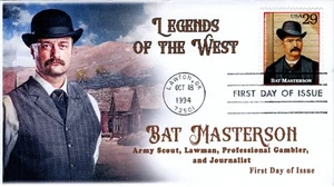AO-2869h,1994, Legends of the West, Add-on Cachet, Bat Masterson, First Day of I - Picture 1 of 1