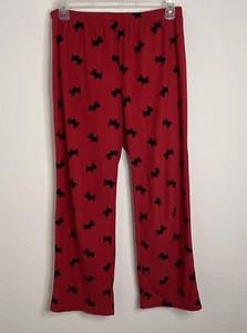 Croft Barrow Women's M Red with Black Scotty Dogs Print Pajama Pants  - Picture 1 of 5