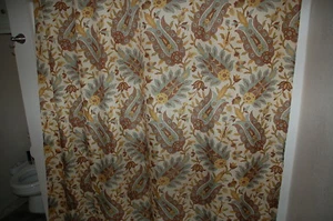 M.Style Polyester Shower Curtain 72 x 70 NEW out of package - Aqua Bronze Gold - Picture 1 of 8