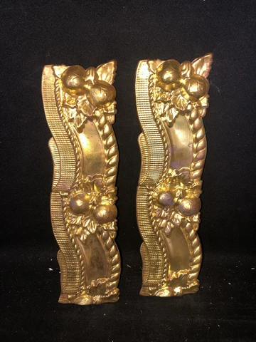 Pr 1920’s 13 5/8” Brass Pediments Cover