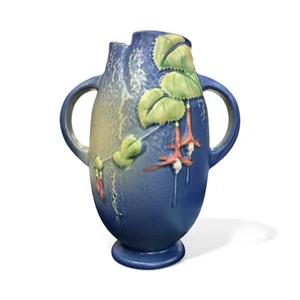 Antique Roseville USA 7” Vase; Blue- Fuchsia Collection 894-7 - Picture 1 of 6