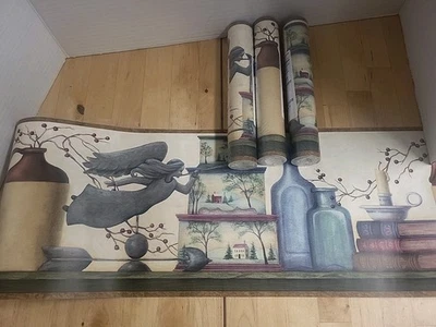 ¡3 rollos de papel tapiz!! ¡FRONTERA!!  Revestimiento de pared Chesapeake NUEVO PRECINTADO Foto 1 de 4