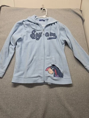 Chaqueta con Capucha Disney Eeyore Para Mujer Talla XL Cremallera Completa MANCHA LEER Vellón Etiqueta Azul Foto 1 de 4