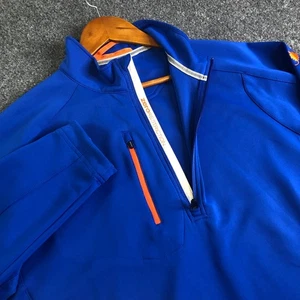 Zero Restriction Jacke Herren Large blau orange Z500 1/4 Zip Regen Windbreaker Golf - Bild 1 von 10