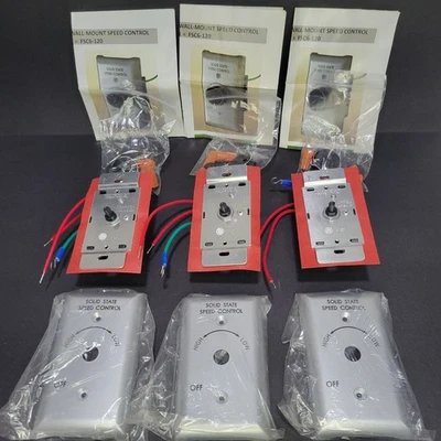 (3) Raffel Systems 385031 Wall Mount Solid Mount Fan Speed Control FSC6-120 - Image 1 of 4