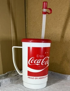 Vintage Whirley Coca Cola Coke 1988 Olympics Summer-Plastic Sipper Cup Mug Jug - Picture 1 of 5
