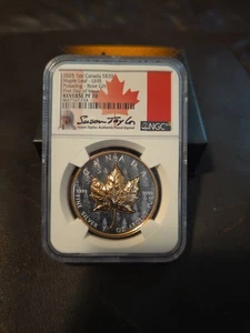 2025 CA Silver Maple Leaf UHRRP Pulsating Forest Rose-Gold Gilt PF70 FDOI Signed - Picture 1 of 4