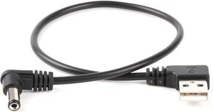 USB to Barrel Cable 5.5mm/2.1mm Angled 5V DC Power Right - Photo 1/4
