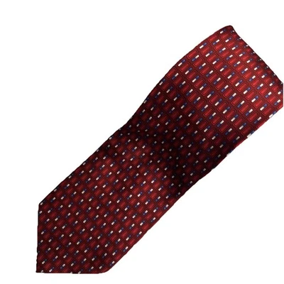 Corbata para hombre Stafford Tailored Culture 100 % seda rojo azul estampado geométrico X larga Foto 1 de 4