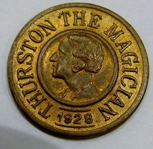 Thurston The Magician - 1928 - Good Luck Token - Brass, 25mm - Picture 1 of 2