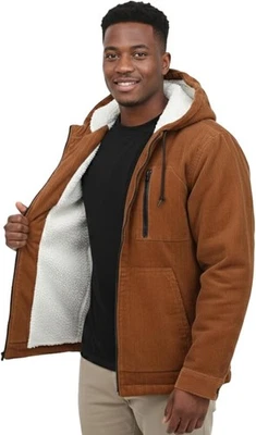 Sudaderas con capucha con cremallera completa Sherpa forradas de lana con capucha para hombre chaqueta abrigo cálido de invierno Foto 1 de 4