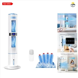 4-in-1 Tower Fan Air Purifier Humidifier Cooler 65W Remote - Picture 1 of 11