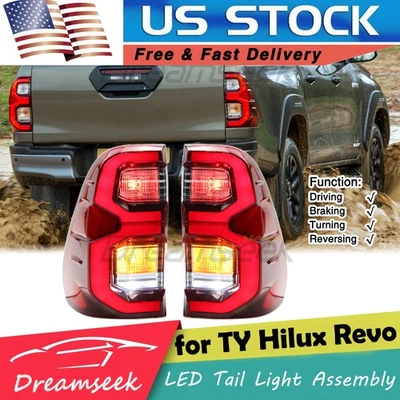 LED Tail Light Assembly For Toyota Hilux Revo 15 2016-2022 With Turn Signal Red - Image 1 of 4