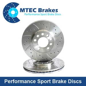 Front Brake Discs For Chrysler 300C 3.0 3.5 5.7 345mm MTEC Drilled Grooved x 2 - Picture 1 of 6