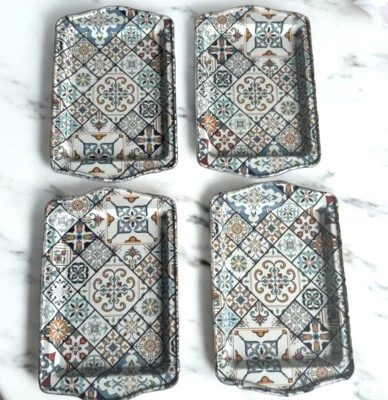 4 Small Metal Trays Turkish Serving Coffee/Tea Tray, Perfect Housewarming Gift - Image 1 of 4