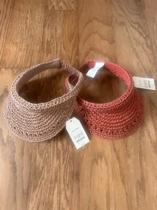 Time And Tru Straw SunVisor (1-size) InnerBand w/Structured Headband.Rose OR Red - Picture 1 of 4