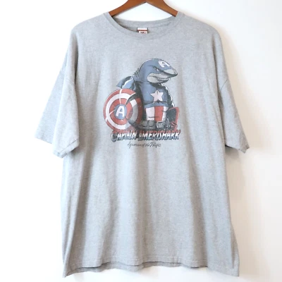 Vintage Captain America Amerishark Jeff The Land Shark Marvel Parody Men's 2XL - Image 1 of 4