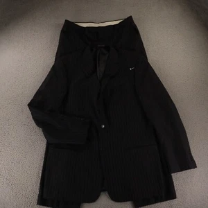 Claiborne Suit L LT 44L Blue Pinstripe 100% Wool Twill Worsted Premium 36x30 - Picture 1 of 24