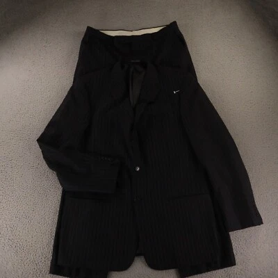 Claiborne Suit L LT 44L Blue Pinstripe 100% Wool Twill Worsted Premium 36x30 - Image 1 of 4