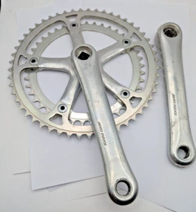 SUGINO AERO MAXY FORGED CRANKSET 170MM 42T 52T SILVER ALUMINUM DOUBLE JAPAN - Picture 1 of 10