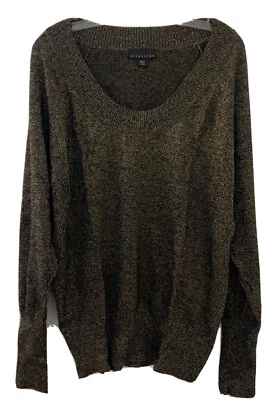 Suéter Pullover Cuello Redondo Attention Mujer Negro Dorado Metálico Vacaciones XXL Foto 1 de 4