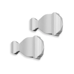 2 Cambria Premier Napoleon Finials w/ Hardware - Satin White - NIP - Picture 1 of 1