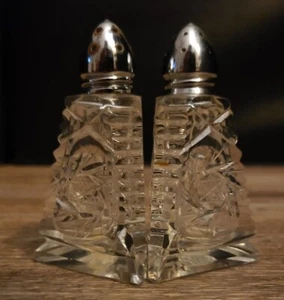 Vintage Crystal Glass Salt and Pepper Shakers made in West Germany 3” Tall - Picture 1 of 6