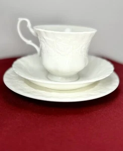 Mint Royal Albert Old English Garden Cup, Saucer and Small Plate H2F White - Picture 1 of 9