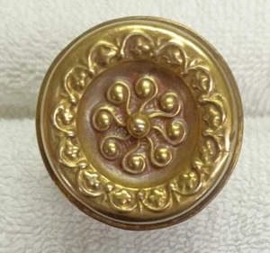 ANTIKE SCHWERE MESSING RUNDE SCHUBLADE, TÜR, SCHREIBTISCH, MÜLLEIMERZUG/KNAUF, 1 1/2 ZOLL DURCHMESSER - Bild 1 von 5