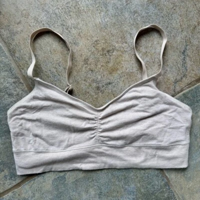 Bandeau crema avena Aerie Chill Play Move con suave estiramiento y fruncido grande Foto 1 de 3