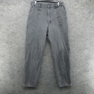 VTG Lee Jeans Womens 29x31 Black Mom High Rise Tapered 70s 80s Talon Faded Denim - Picture 1 of 20
