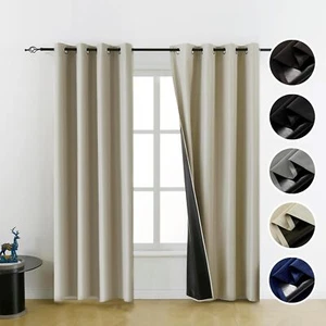 100% Blackout Curtains for Bedroom,Beige Living Beige - Picture 1 of 7