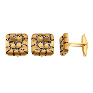 Gemelos cuadrados chapados en oro en diamantes de 0,61 quilates para hombre plata esterlina 925 925 - Imagen 1 de 3