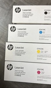 .GENUINE HP 410X SET CF410XC CF411XC CF412XC CF413XC High Yield LaserJet Toner. - Photo 1/1