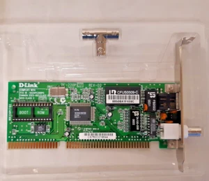 VINTAGE D-Link ISA DUAL NIC CAT5 & BNC CONN. #DE-220P REV.D2 T-LAUF INKL. NOS - Bild 1 von 2