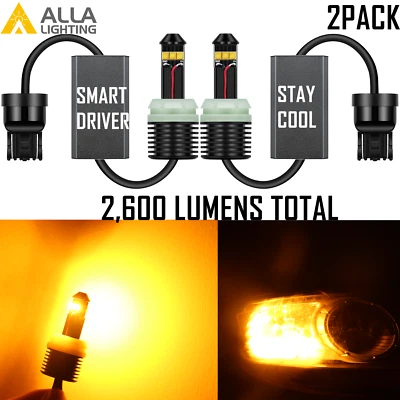 Luz de estacionamiento Allá LED amarillo ámbar más brillante 7443A|Luz de señal de giro para Ford Foto 1 de 4