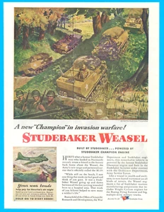 1944 Studebaker Wiesel Cargo Personaltransporter Druckanzeige Strand Landungsschiff - Bild 1 von 3