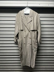 Vintage Louis Féraud Trench Coat Jacket Beige Designer 80s/90s - Picture 1 of 10