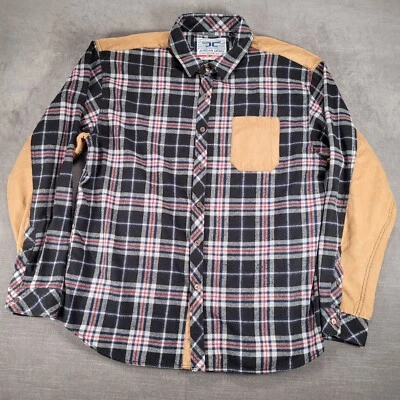 Jordan Craig Legacy Edition Flannel Shirt Black Red Leather Mens Size 2XL XXL - Image 1 of 4