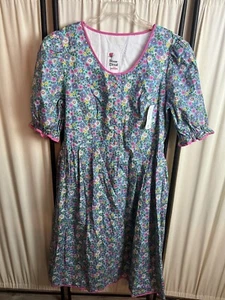 Vintage Rose Dirndl Aus Bayern Oktoberfest Floral Dress Smocked Waist Sz 52 - Picture 1 of 9