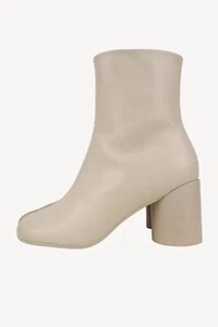 MM6 Maison Margiela Damen Schuhe Stiefelette Gr. 40 Creme Leder Ankle Boots - Bild 1 von 6