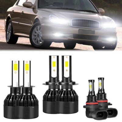 For Hyundai Sonata 2002-2005 6x LED Headlight Fog Light Bulbs Combo Kit 6000K - Изображение 1 из 4