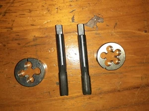 HSS hand tap and 38mm OD die buttons set -RH & LH left M12 M14 M16 1 1.25 1.5 2 - Picture 1 of 2