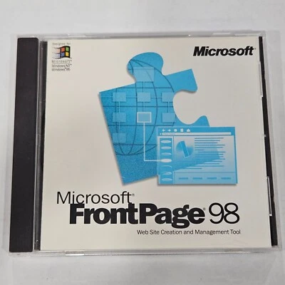 Microsoft FrontPage 98 Web Site Creation CD Software w/ Product Key - Image 1 of 4