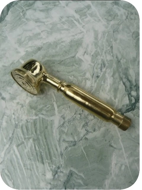 POMME DE DOUCHE RÉTRO_DOUCHETTE EN LAITON CUIVRE JAUNE_POMMEAU_DOUCHE ITALIENNE - Photo 1/1