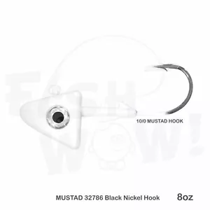 Fish WOW!® Pesca 8 oz Sombra JigHead 32786 MUSTAD 2x Gancho Fuerte 10/0 Blanco - Imagen 1 de 6