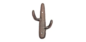Rustic Cast-Iron Metal Cactus Wall Hook Coat Rack Towel Key Hanger Heavy Duty 7" - Picture 1 of 2