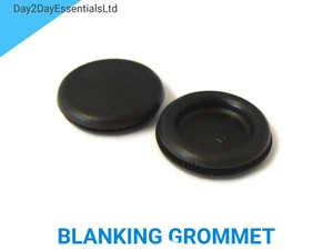 Blanking Grommet Blind Open Closed Bung Black PVC Rubber Cable Stop - All Sizes - Picture 1 of 1