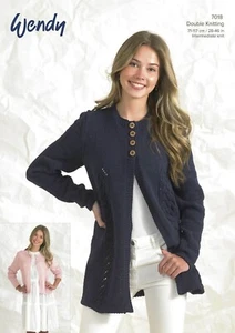 WENDY DOUBLE KNITTING WOOL KNITTING PATTERN LEAFLET 7018 LADIES CARDIGANS 28-46" - Picture 1 of 20